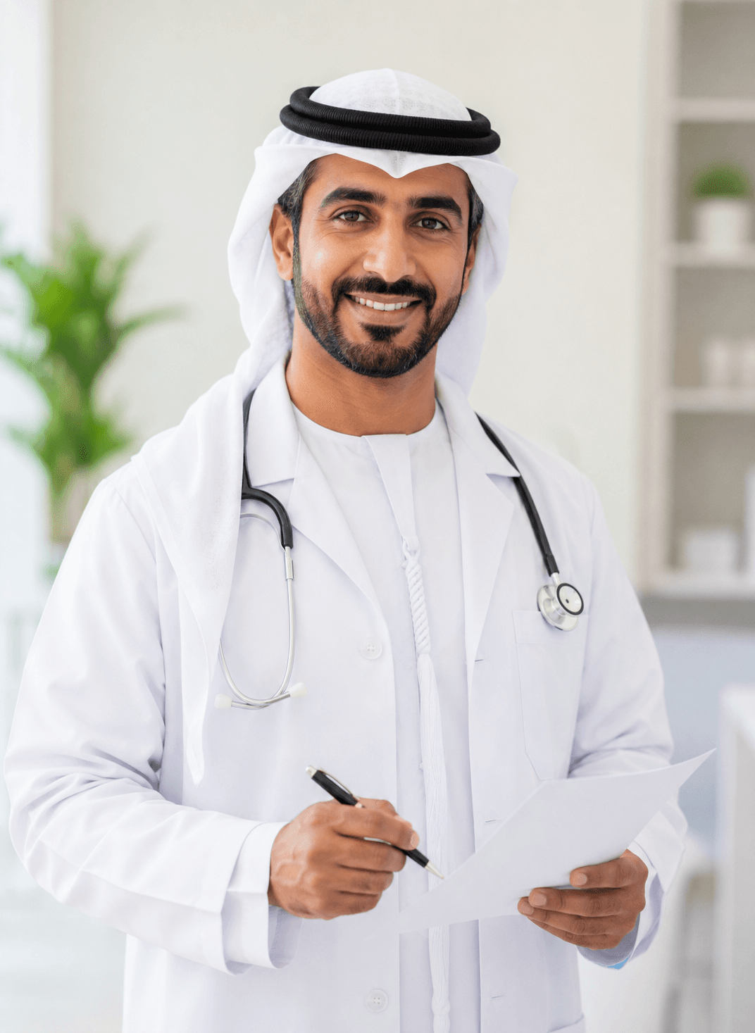 Doctor with prescriptions and notes