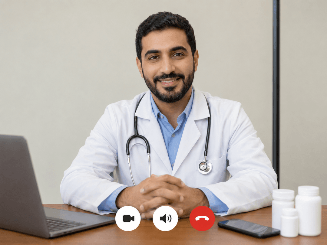 Doctor on a video consultation